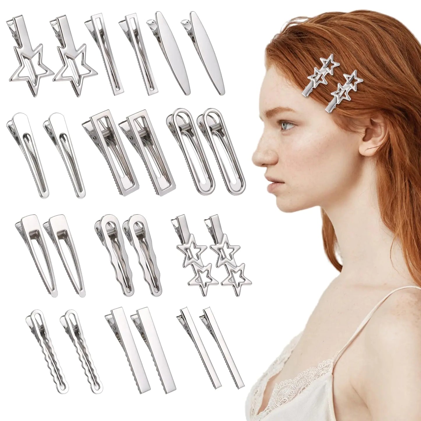 Silver Hair Clips