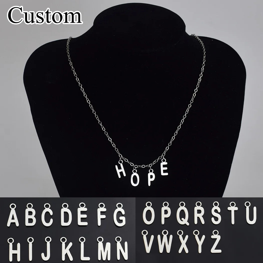 Custom Letters Necklace for Women Customize Your Name Necklace Personalized Stainless Steel Letter Nameplate Gift Kpop Jewelry