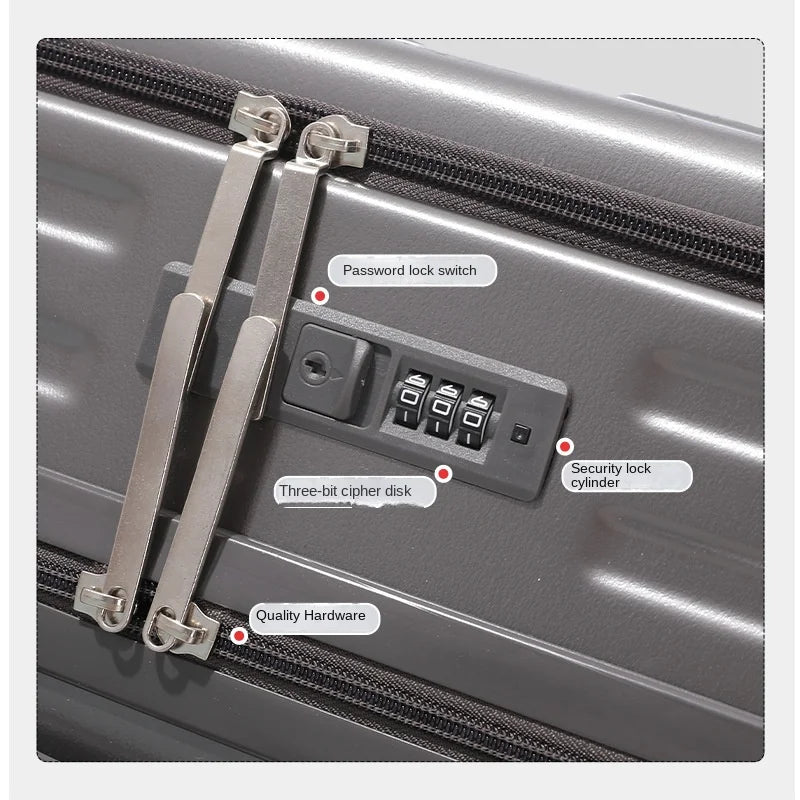 KO-KU Front Opening Lid Trolley Suitcase Business Carry On Boarding USB Charging Cup Holder Large Capacity Luggage20/22/24/26/28