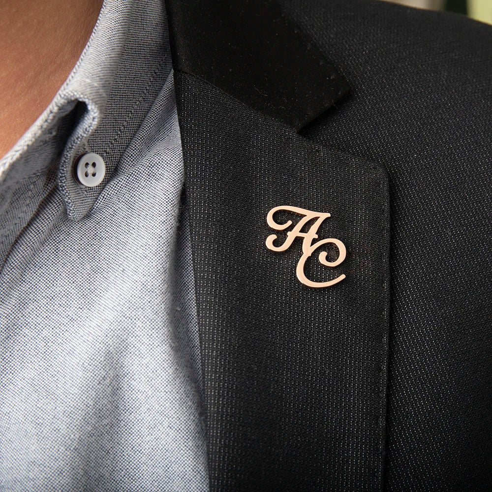 Custom Initials Brooch