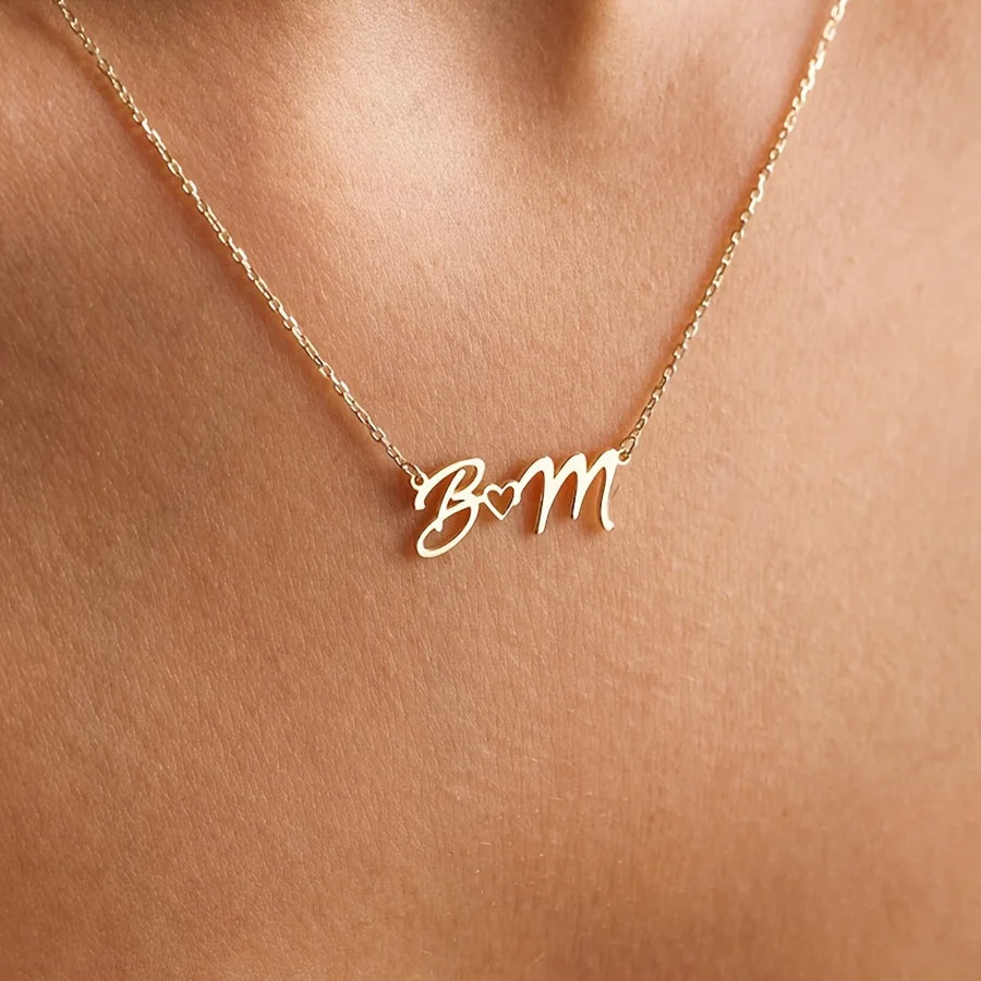 Custom Name Necklaces for Women Waterproof Stainless Steel Personalized Necklace Customized Nameplete Charm Jewelry collar femme