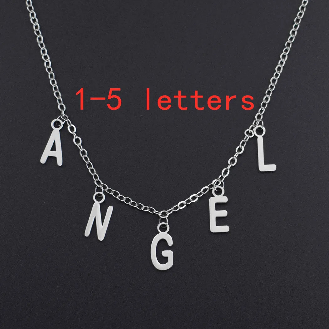 Custom Letters Necklace for Women Customize Your Name Necklace Personalized Stainless Steel Letter Nameplate Gift Kpop Jewelry